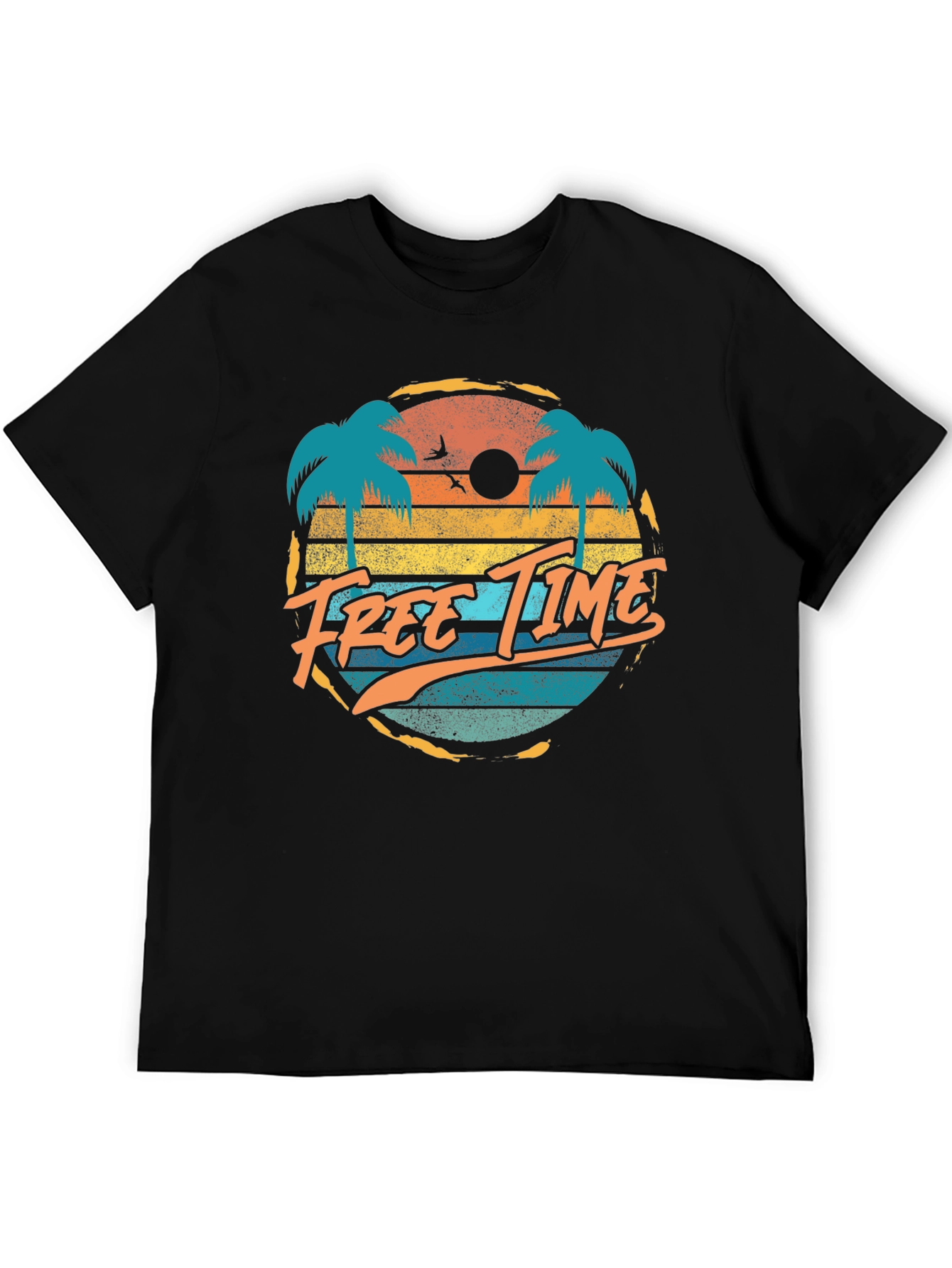 Retro Free Time Palm Tree Graphic Tee