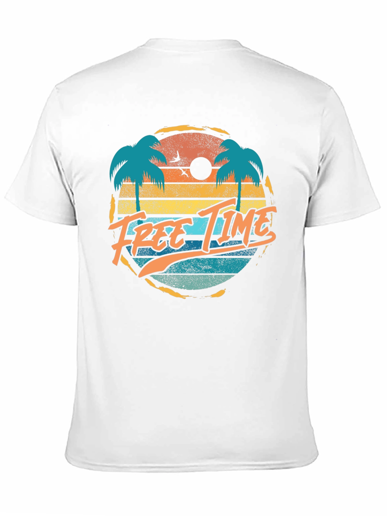 Retro Free Time Palm Tree Graphic Tee