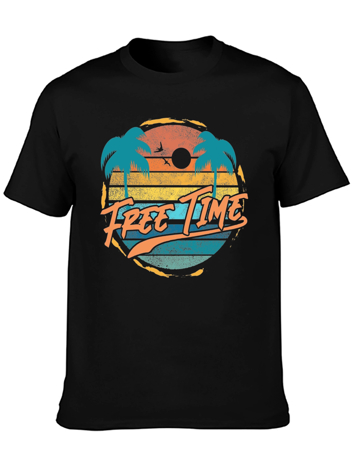 Retro Free Time Palm Tree Graphic Tee