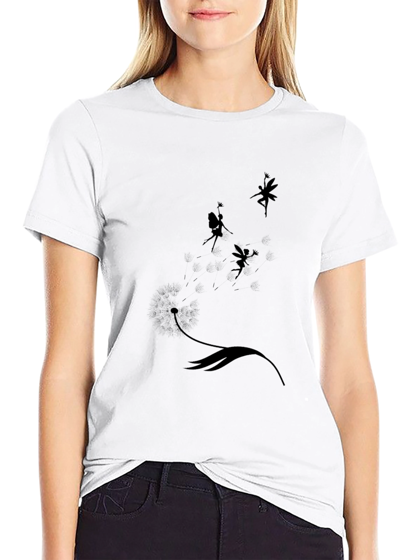 Black Fairy Dandelion T-Shirt