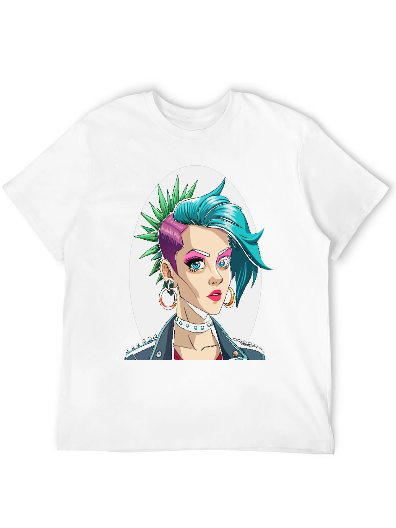 Edgy Punk Girl Graphic T-Shirt - Trendy & Bold