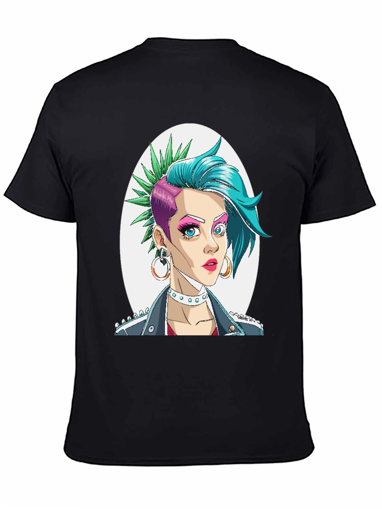 Edgy Punk Girl Graphic T-Shirt - Trendy & Bold