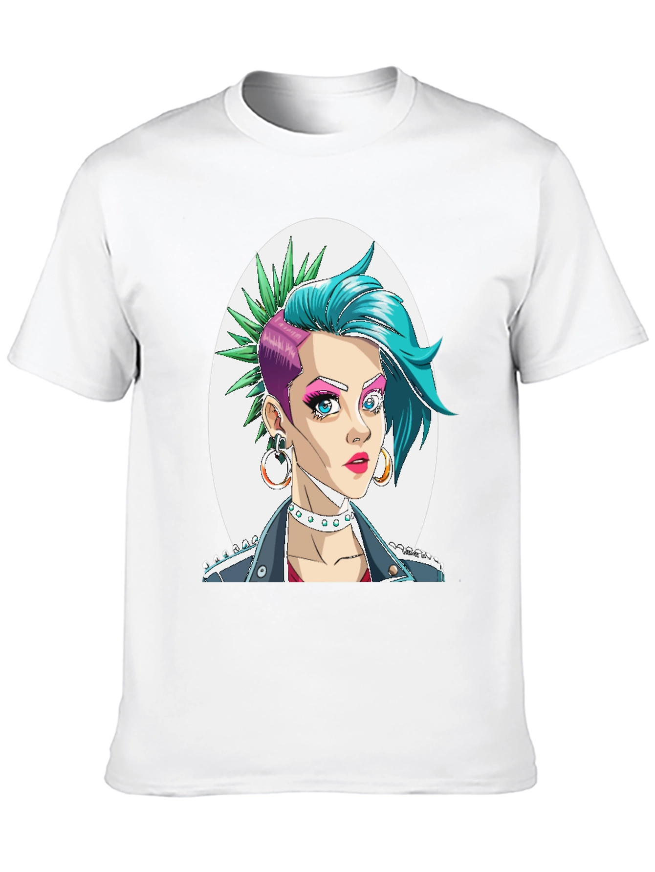 Edgy Punk Girl Graphic T-Shirt - Trendy & Bold