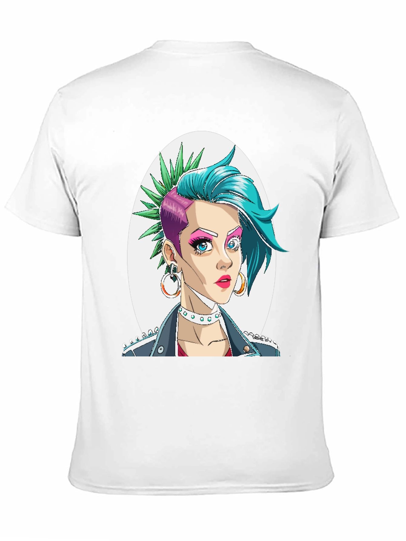 Edgy Punk Girl Graphic T-Shirt - Trendy & Bold