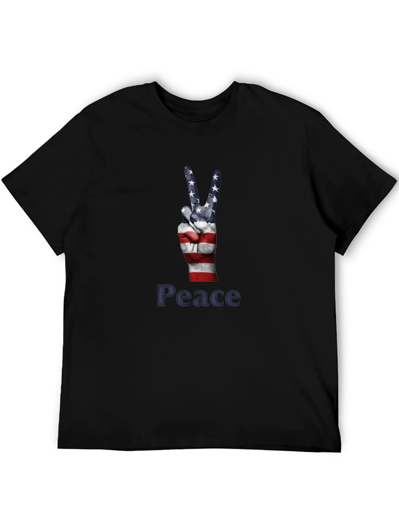 Peace Sign USA Flag Graphic T-Shirt