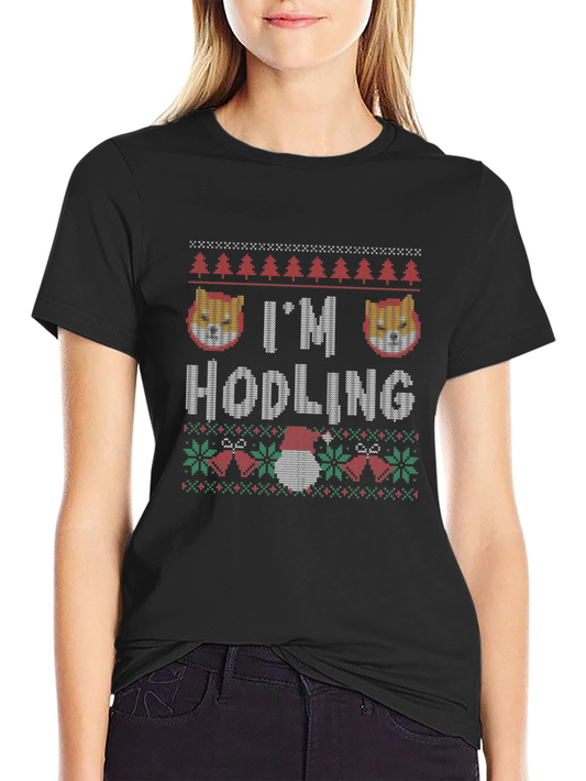 Im Hodling Shiba Holiday Crew Neck T-Shirt