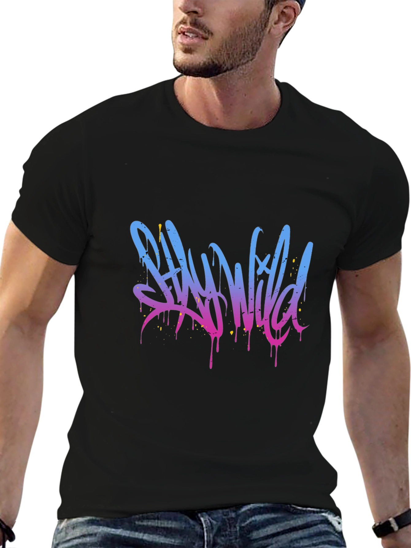 Stay Wild Graphic T-Shirt - Black