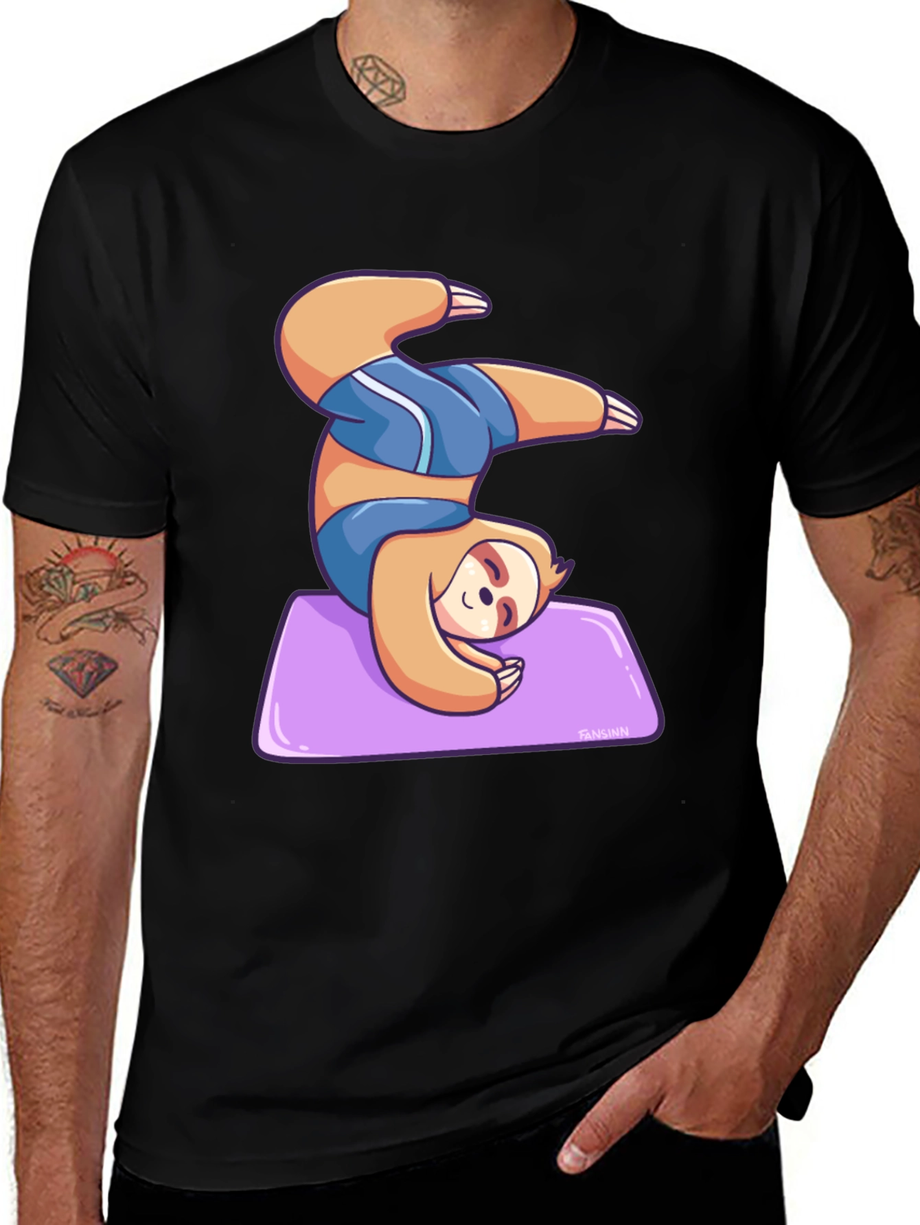 Yoga Sloth Graphic Tee - Relaxed Fit