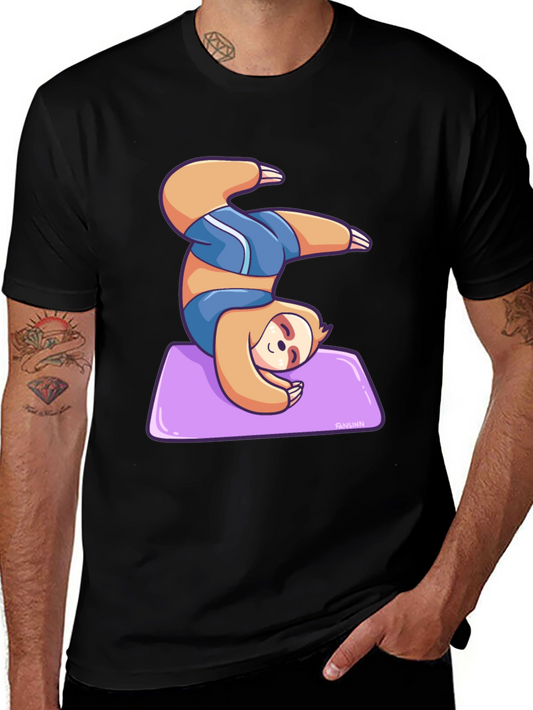 Yoga Sloth Graphic Tee - Relaxed Fit