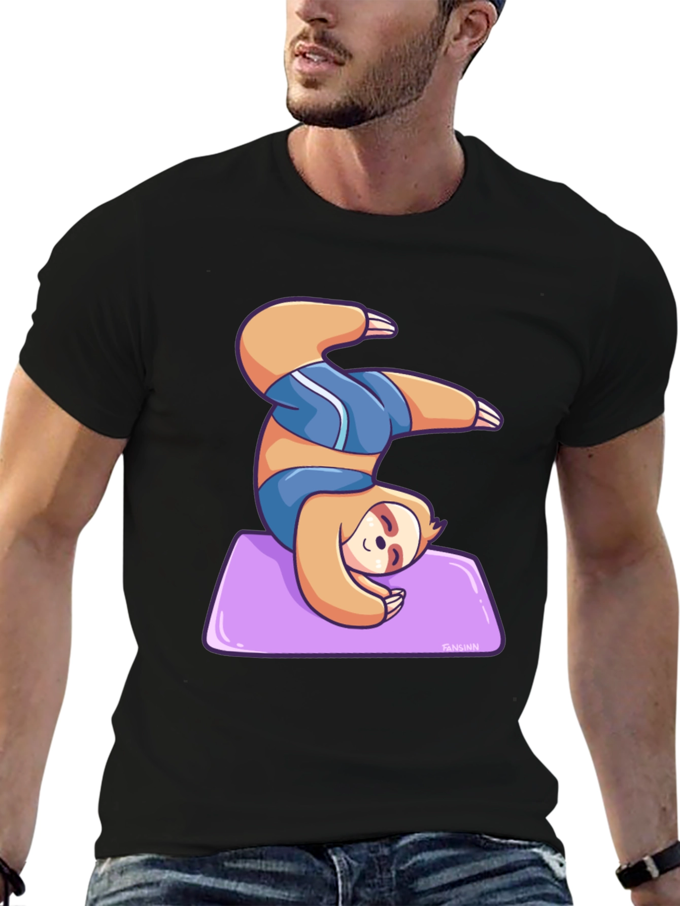 Yoga Sloth Graphic Tee - Relaxed Fit