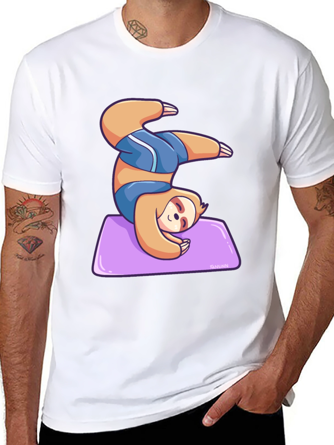 Yoga Sloth Graphic Tee - Relaxed Fit