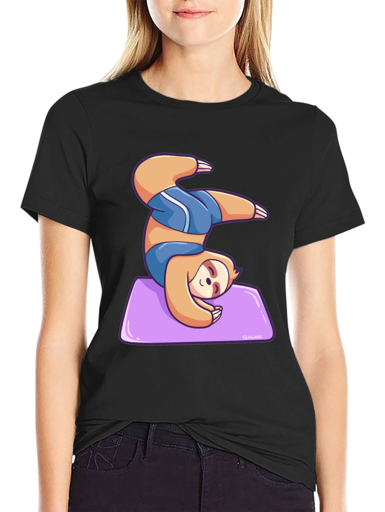 Yoga Sloth Graphic Tee - Relaxed Fit