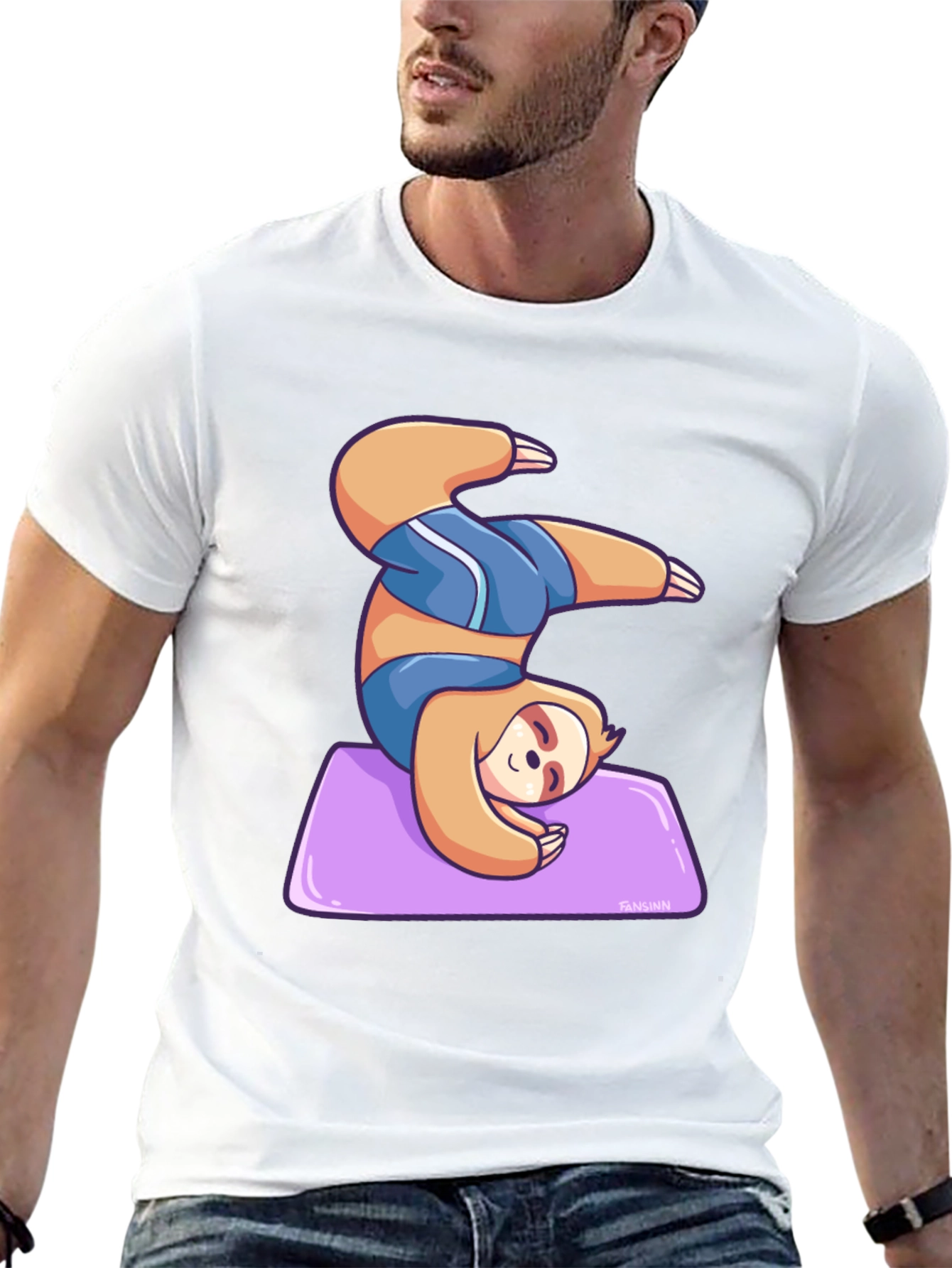 Yoga Sloth Graphic Tee - Relaxed Fit