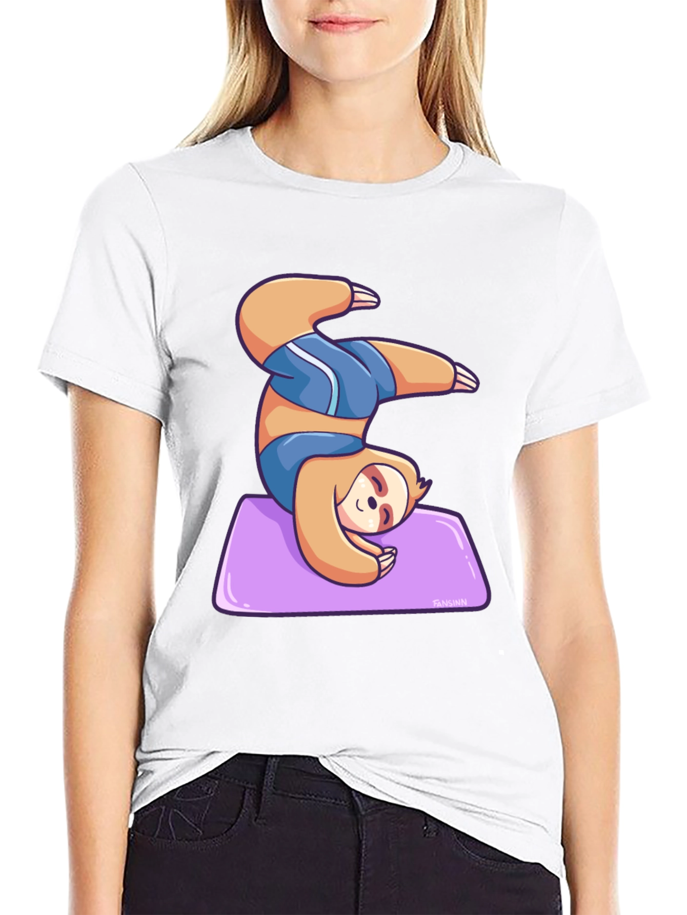 Yoga Sloth Graphic Tee - Relaxed Fit