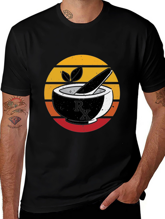 Retro Pharmacy T-Shirt - Mortar & Pestle Graphic Tee