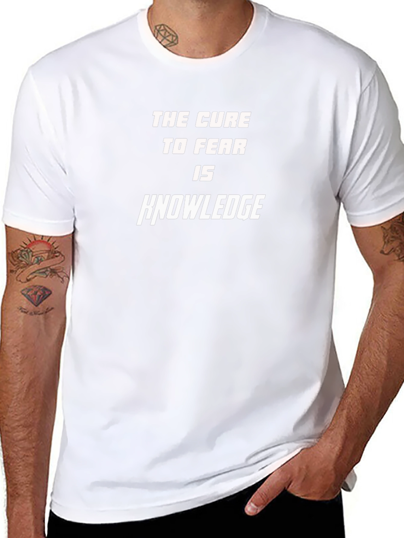 Knowledge Cure Fear T-Shirt - Black