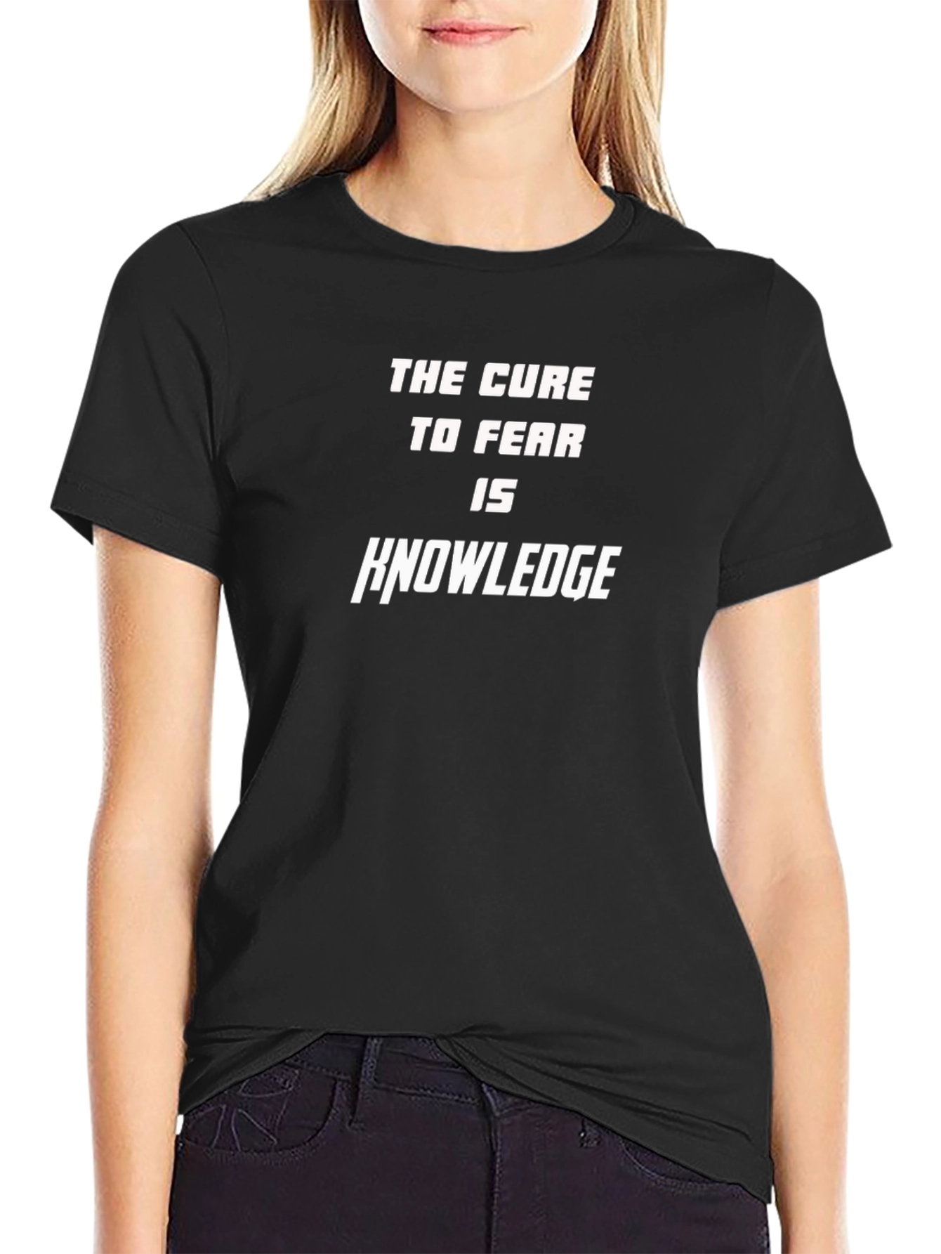 Knowledge Cure Fear T-Shirt - Black