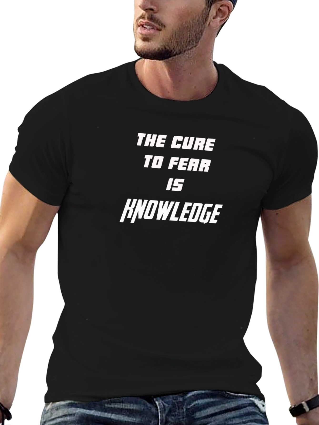 Knowledge Cure Fear T-Shirt - Black