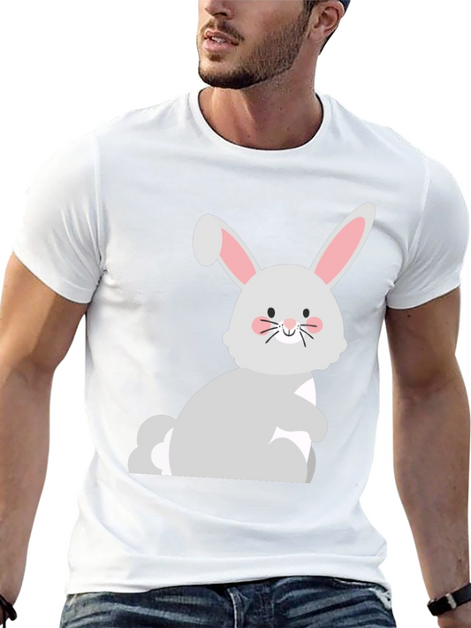 Cute Easter Bunny Graphic Black T-Shirt