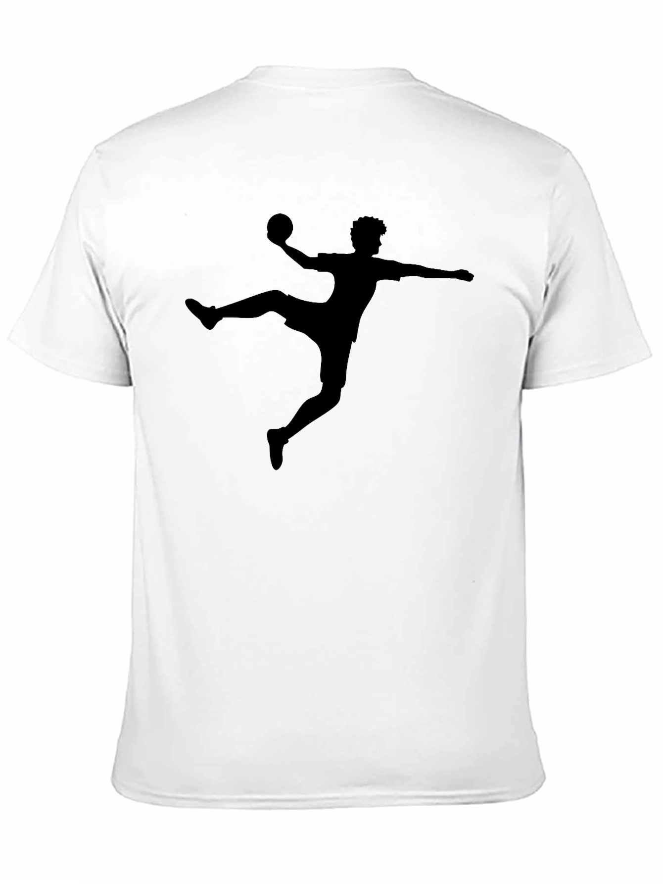 Handball Player Silhouette Graphic Tee - Black