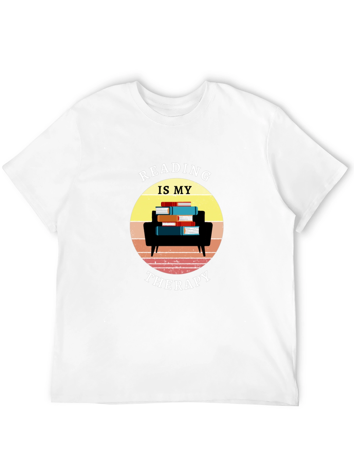 Reading Is My Therapy Black T-Shirt
