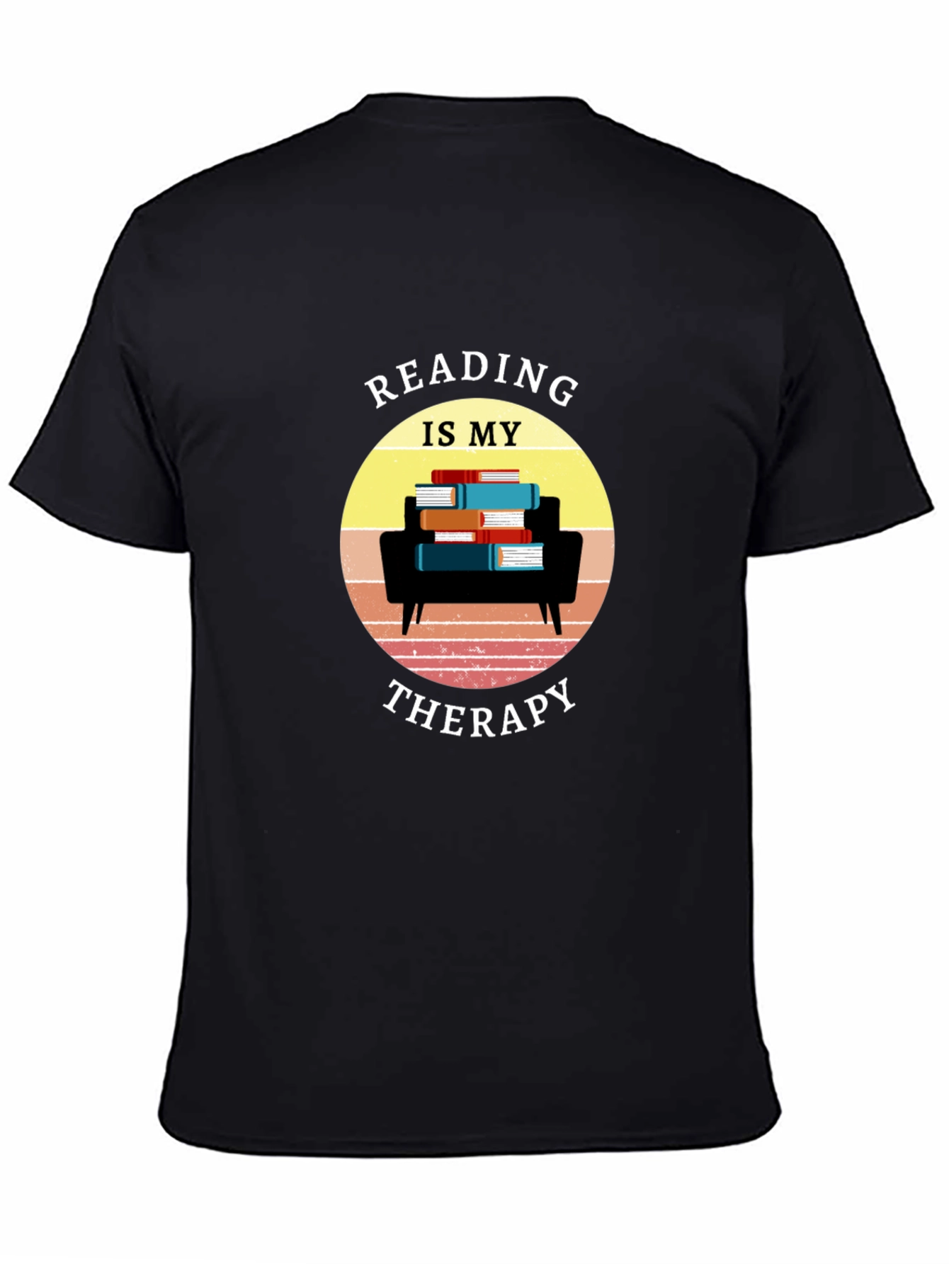 Reading Is My Therapy Black T-Shirt