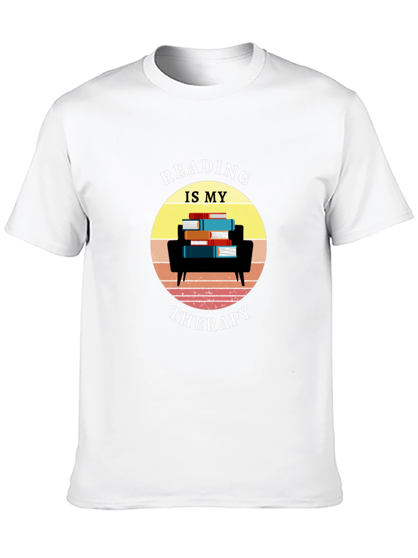 Reading Is My Therapy Black T-Shirt