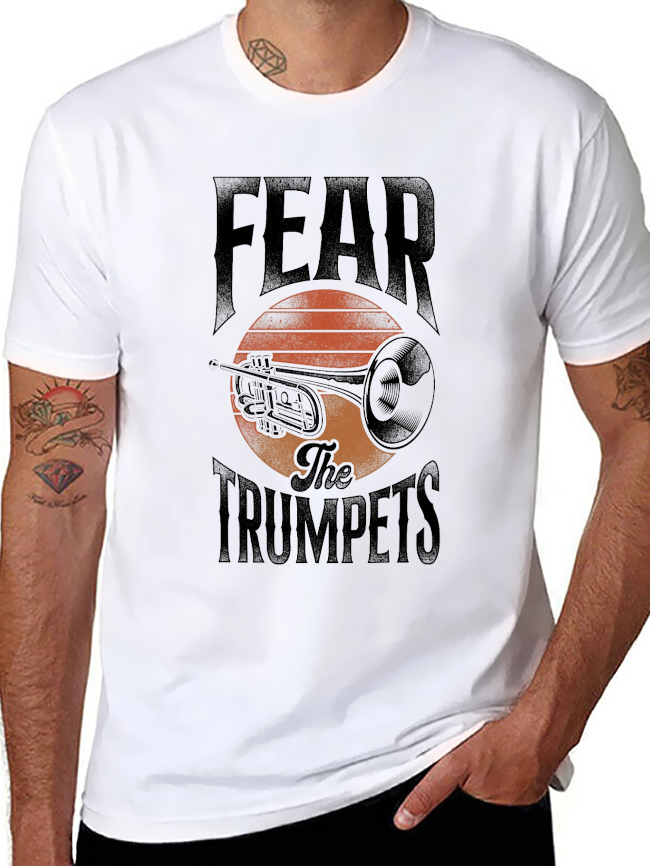 Fear The Trumpets Black Graphic T-Shirt