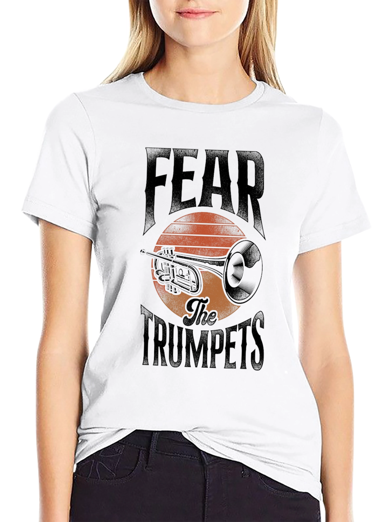 Fear The Trumpets Black Graphic T-Shirt
