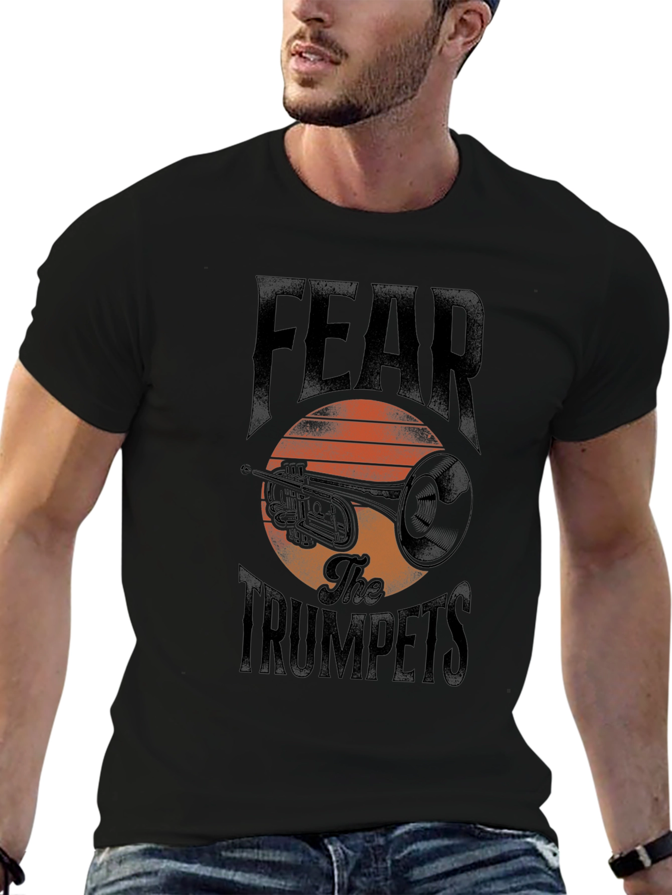 Fear The Trumpets Black Graphic T-Shirt