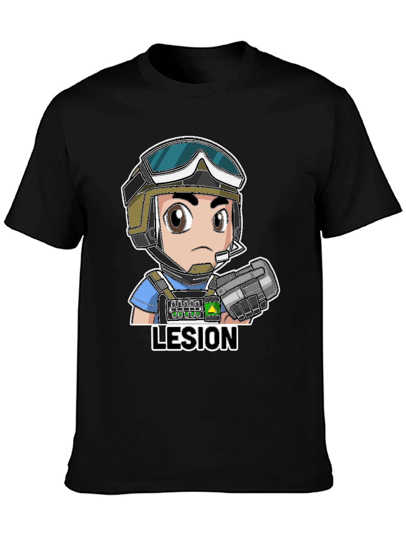 Lesion Cartoon Graphic Black T-Shirt
