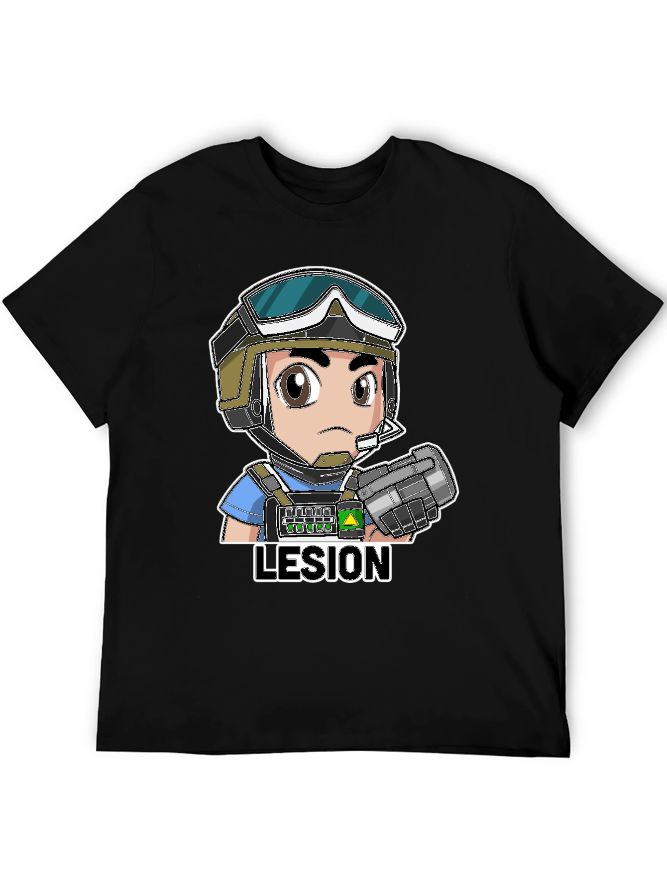 Lesion Cartoon Graphic Black T-Shirt