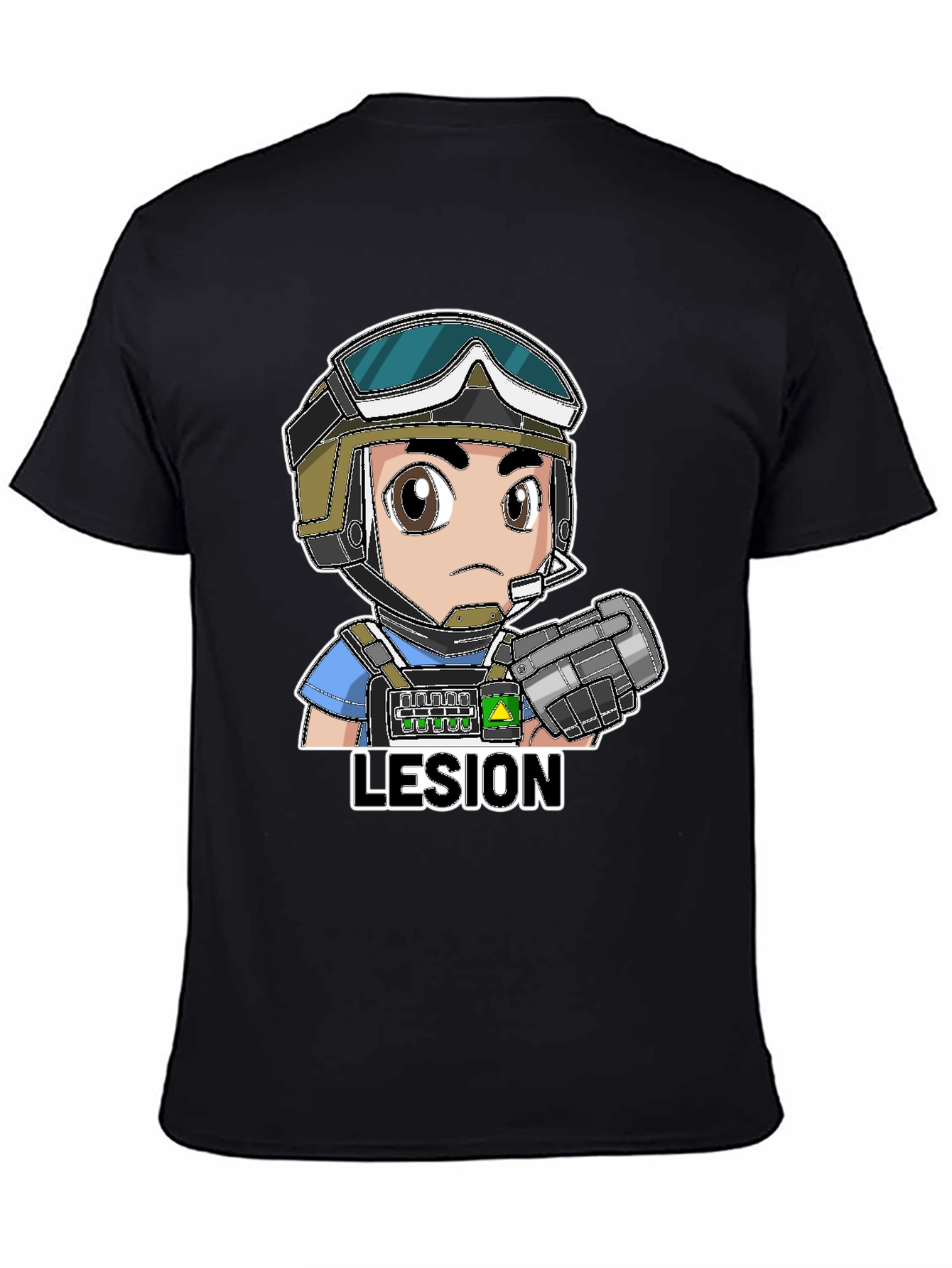 Lesion Cartoon Graphic Black T-Shirt