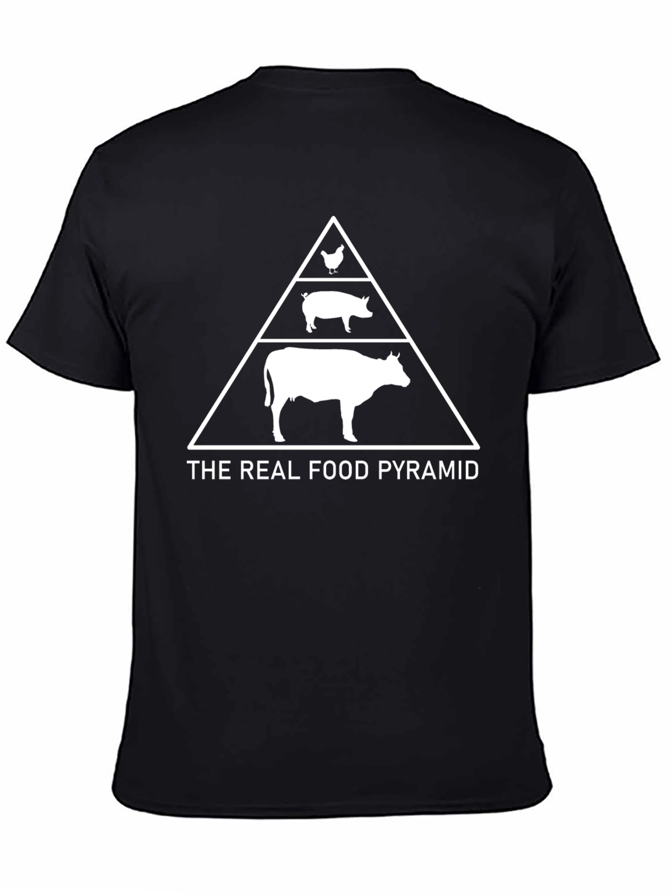 The Real Food Pyramid Black T-Shirt