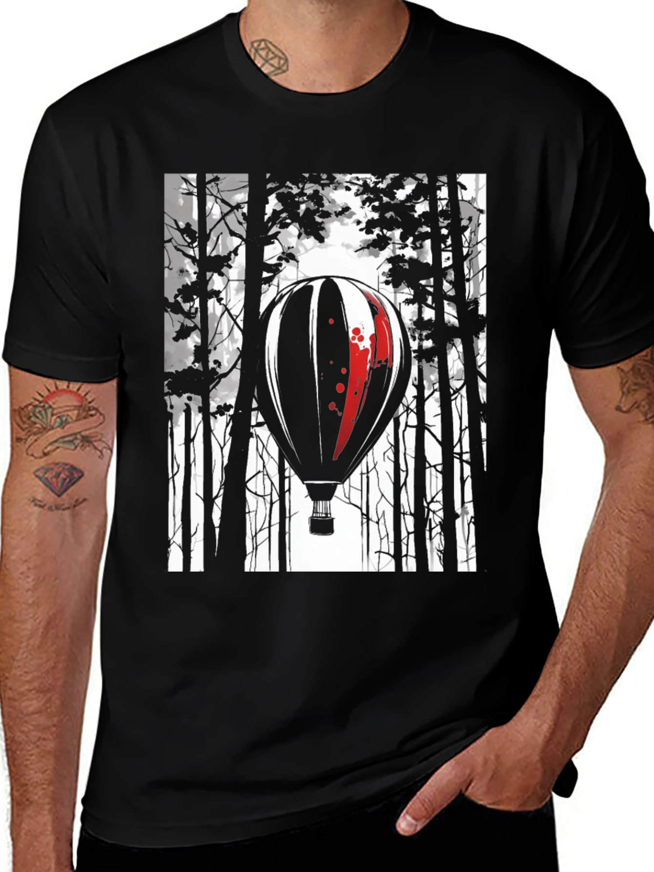 Balloon Forest Graphic Tee - Stylish Comfort
