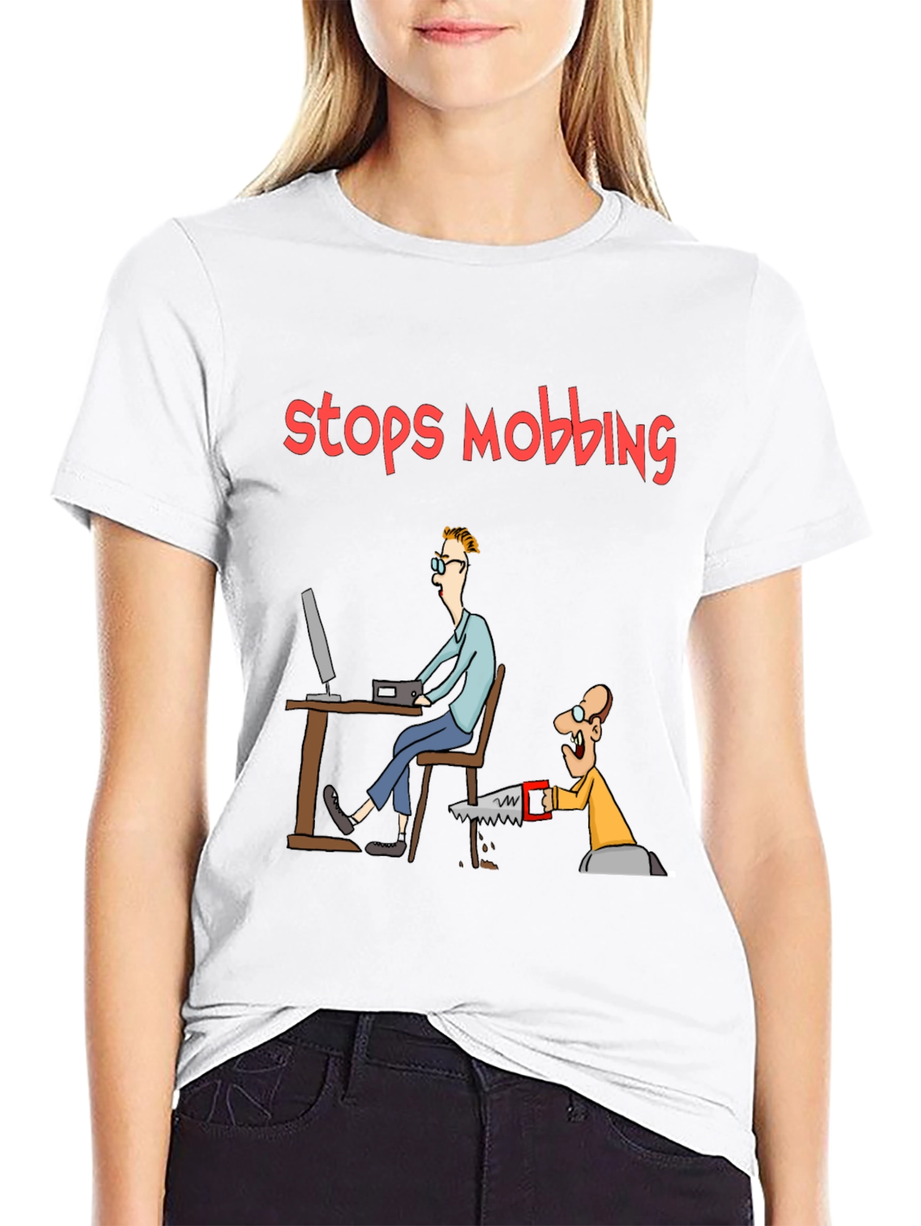 Stops Mobbing Funny Graphic T-Shirt