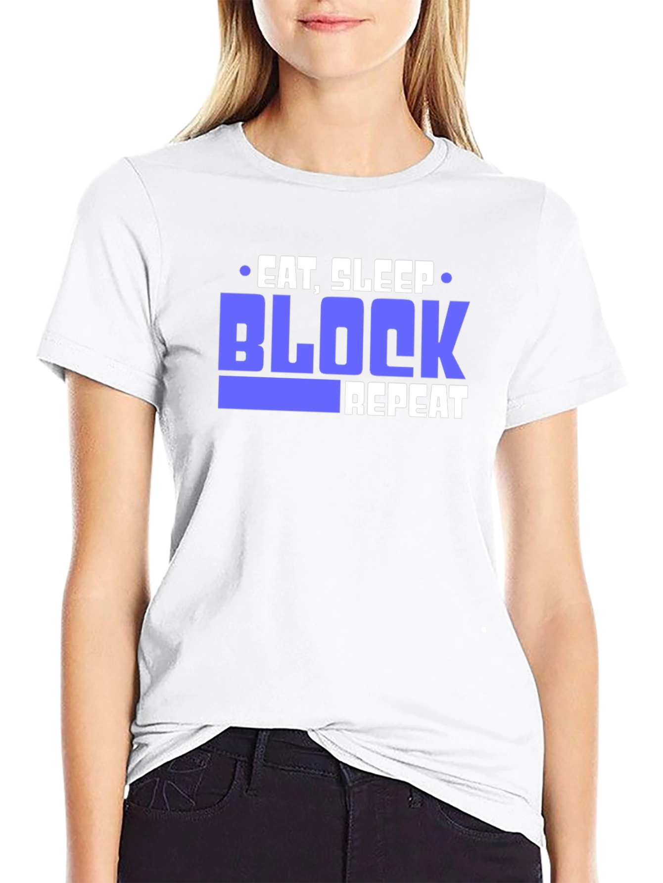 Eat Sleep Block Repeat Black T-Shirt