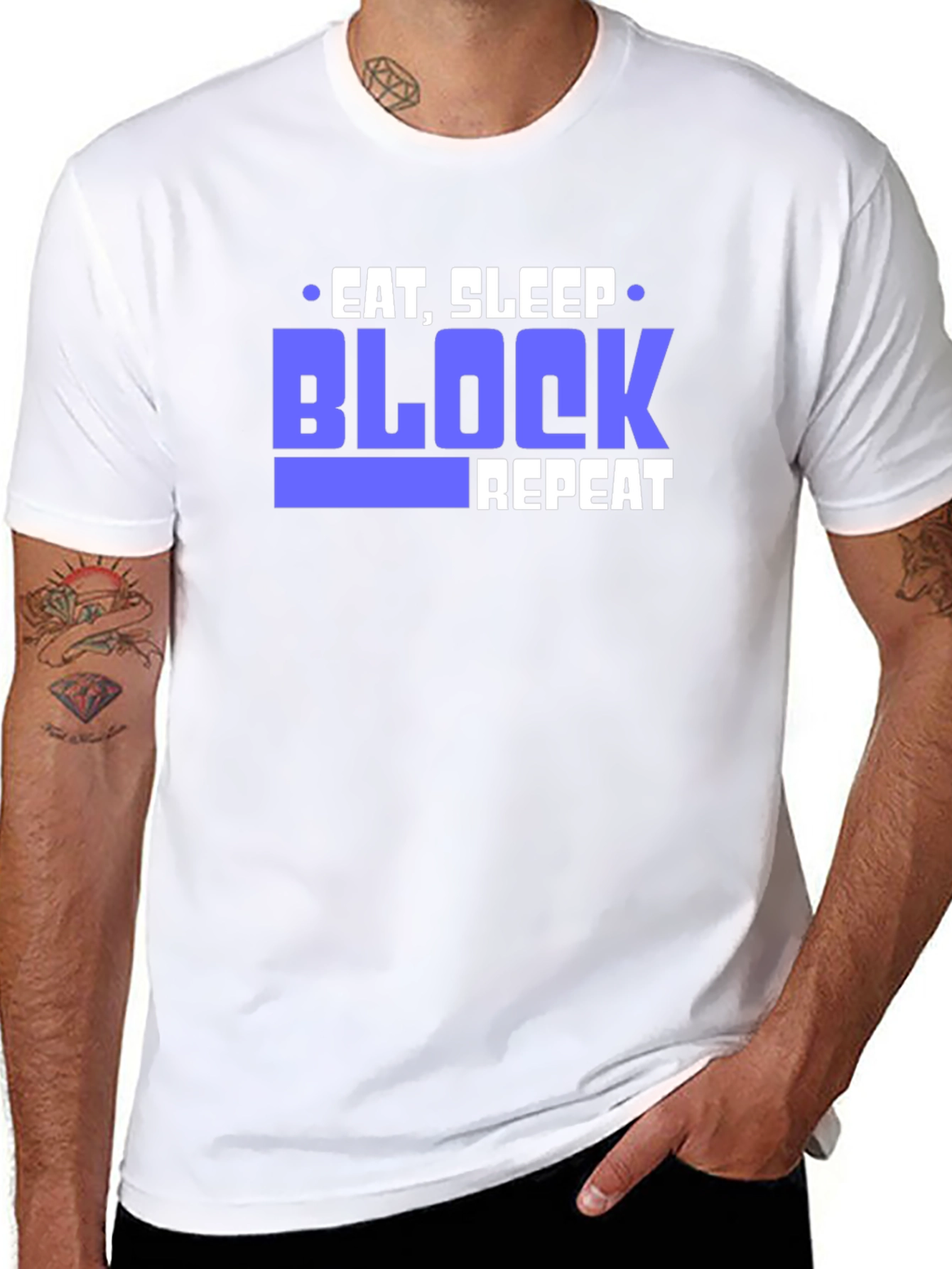 Eat Sleep Block Repeat Black T-Shirt