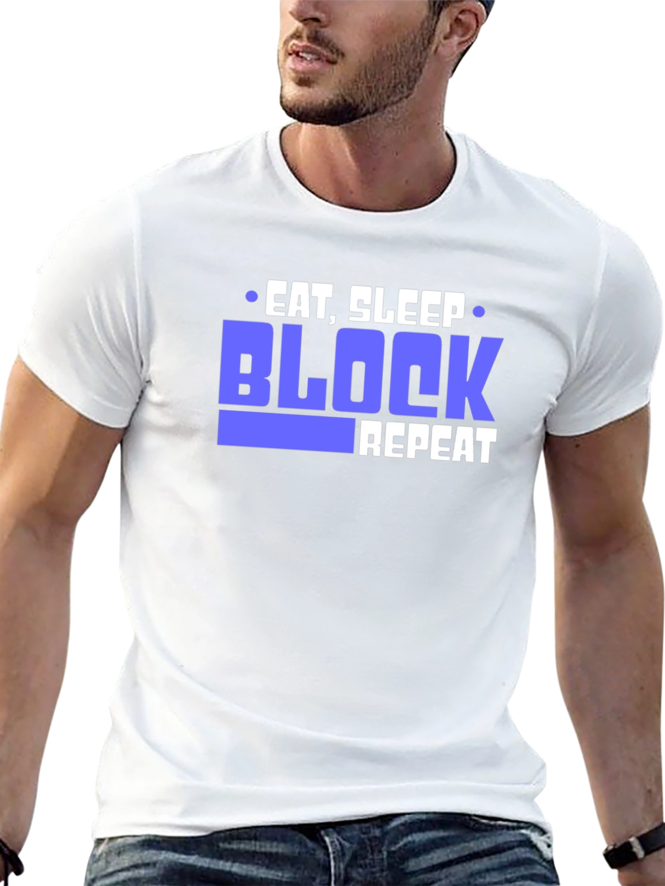 Eat Sleep Block Repeat Black T-Shirt
