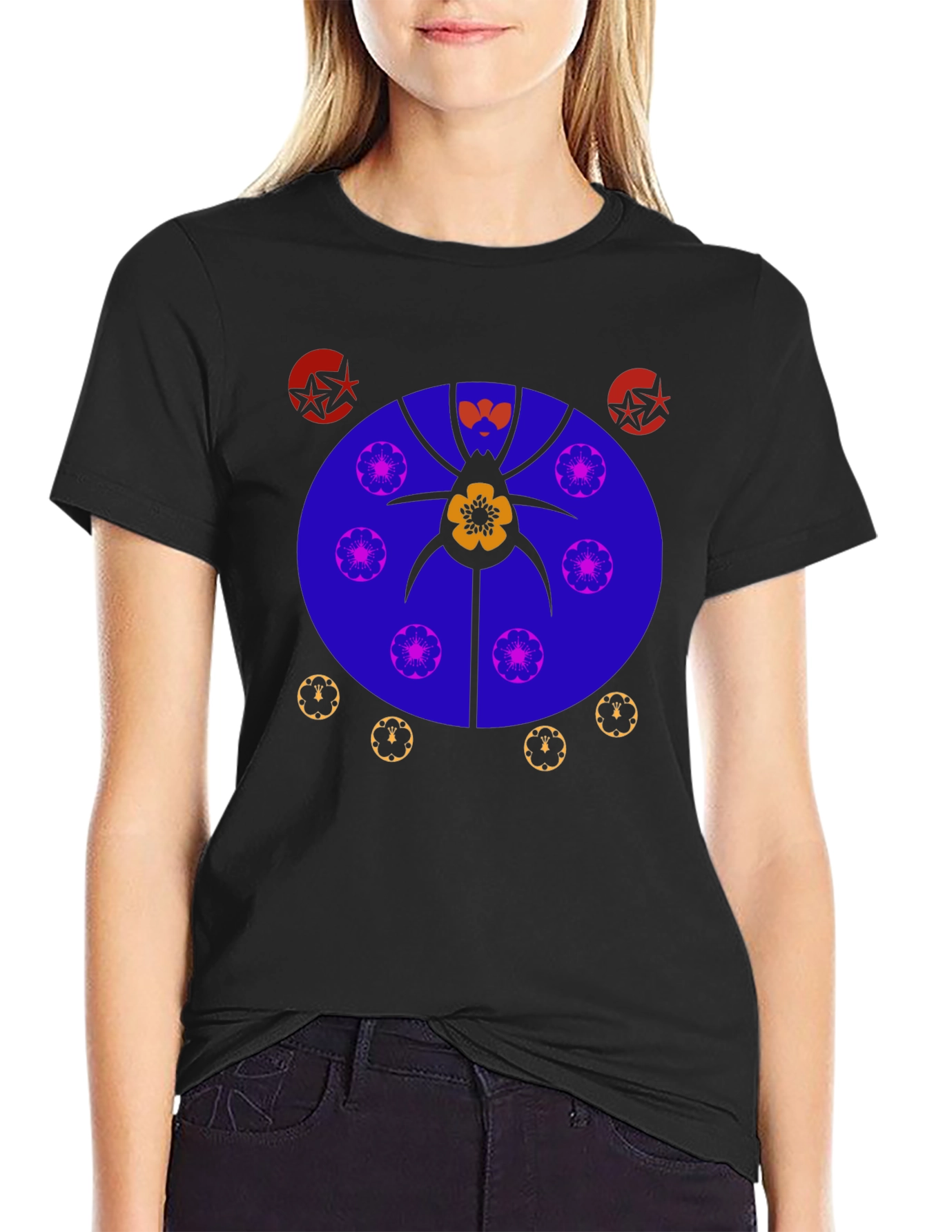 Abstract Graphic Print Tee - Unique Design
