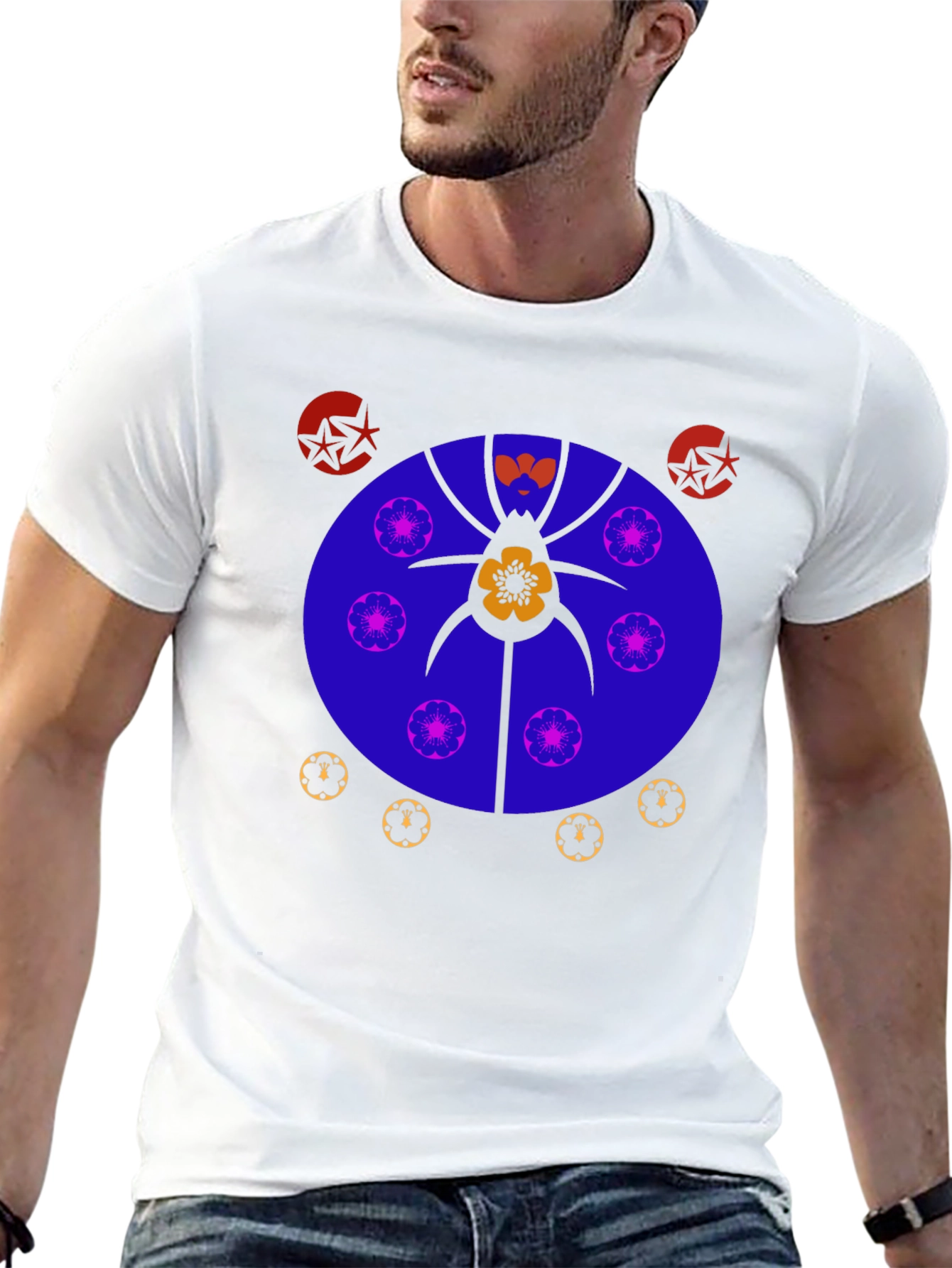 Abstract Graphic Print Tee - Unique Design