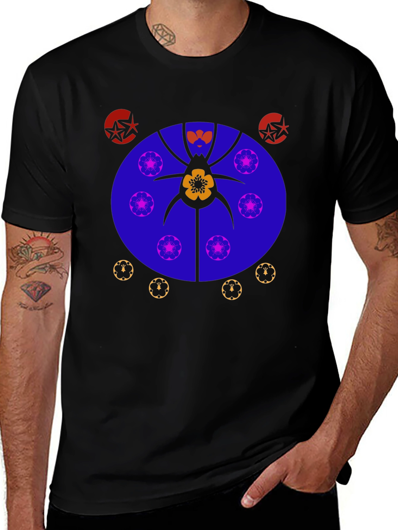Abstract Graphic Print Tee - Unique Design