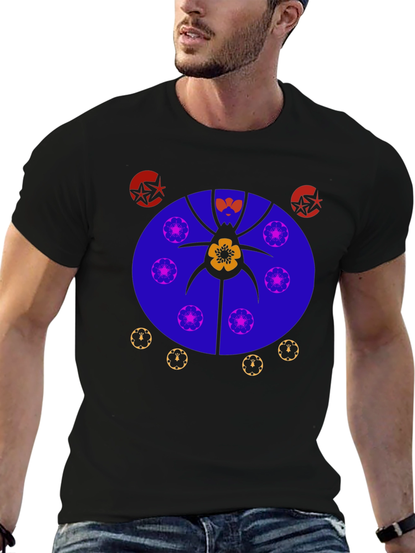 Abstract Graphic Print Tee - Unique Design