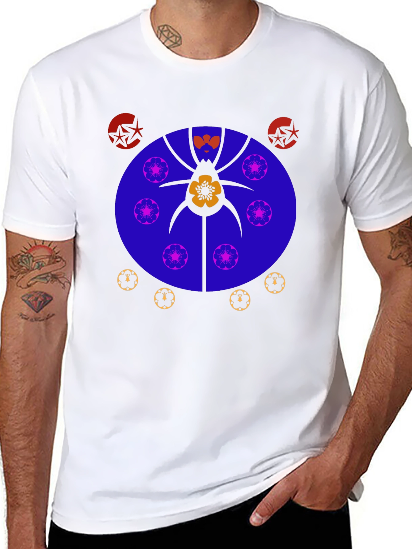 Abstract Graphic Print Tee - Unique Design