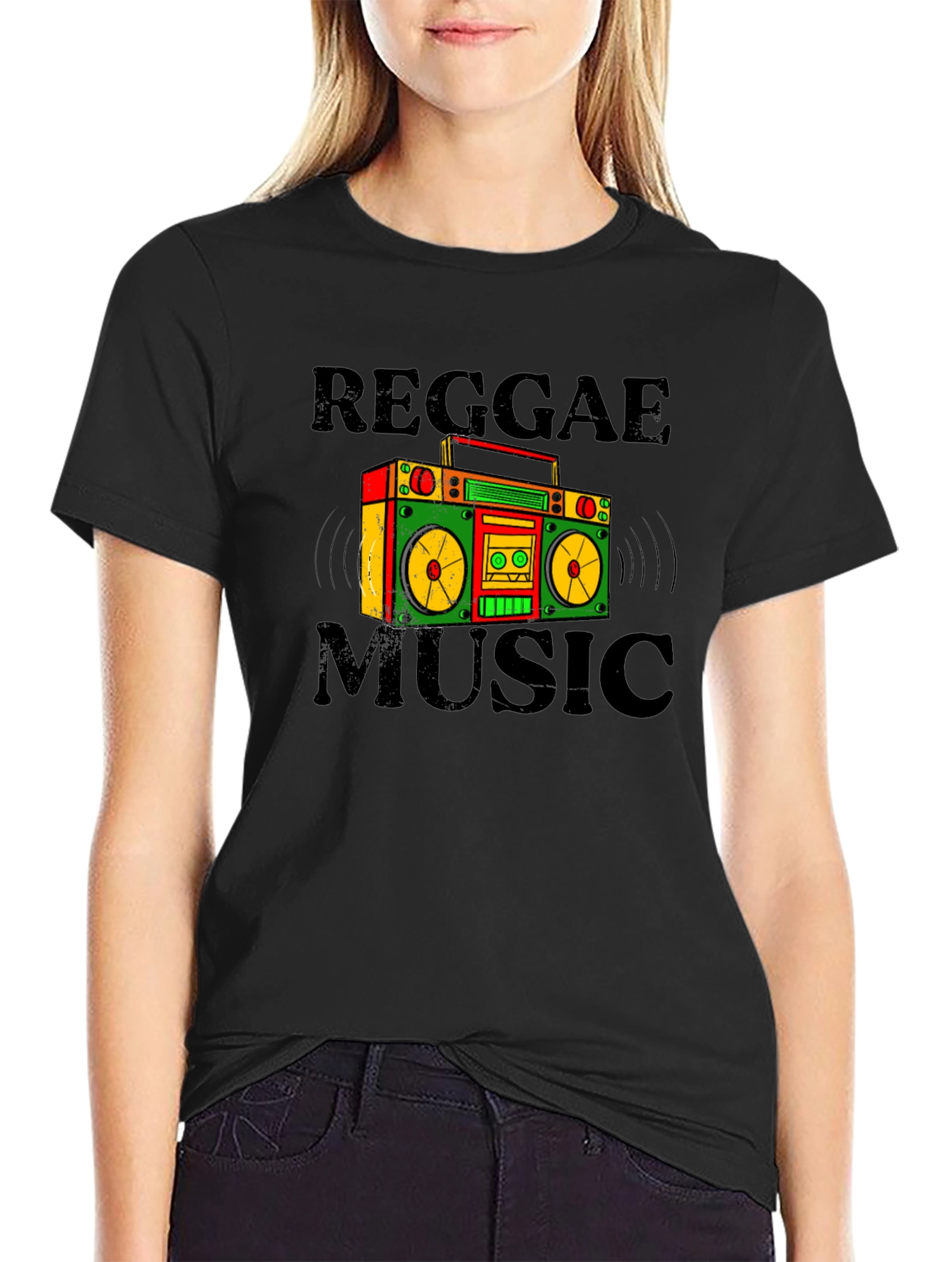 Reggae Music Boombox Graphic T-Shirt