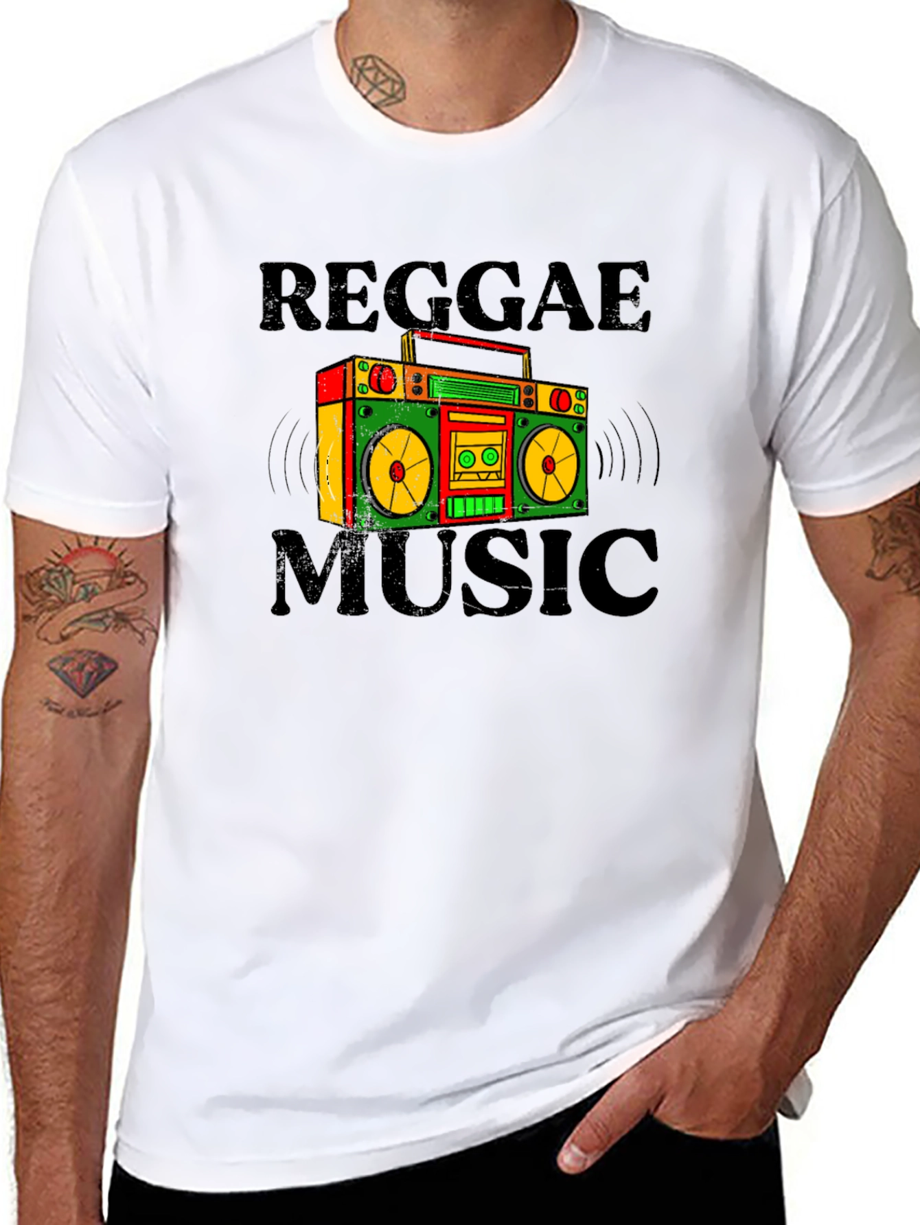 Reggae Music Boombox Graphic T-Shirt