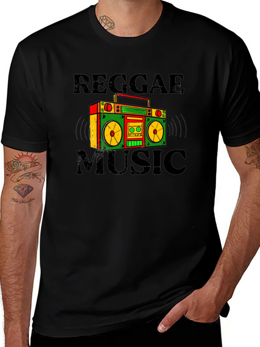 Reggae Music Boombox Graphic T-Shirt