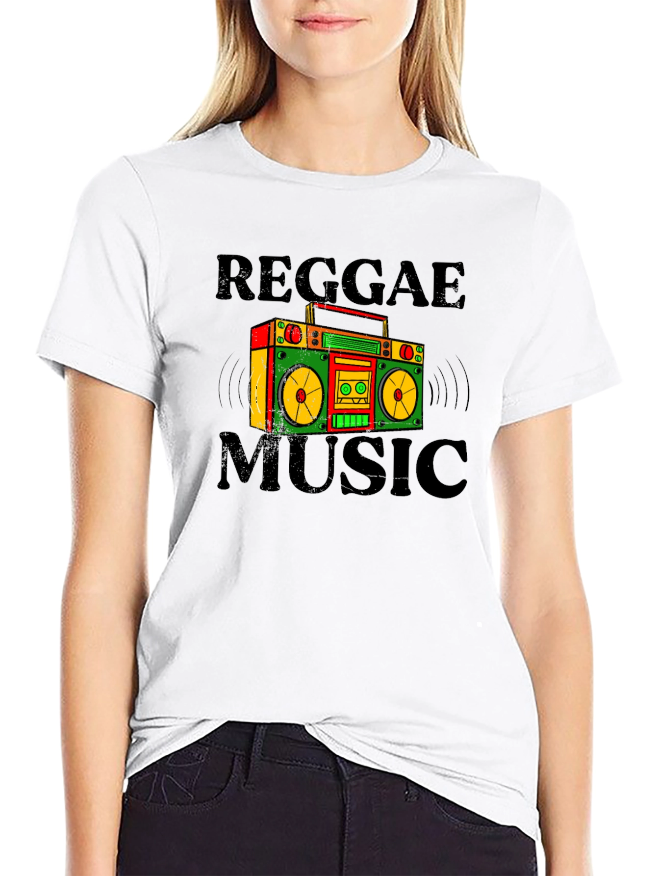 Reggae Music Boombox Graphic T-Shirt