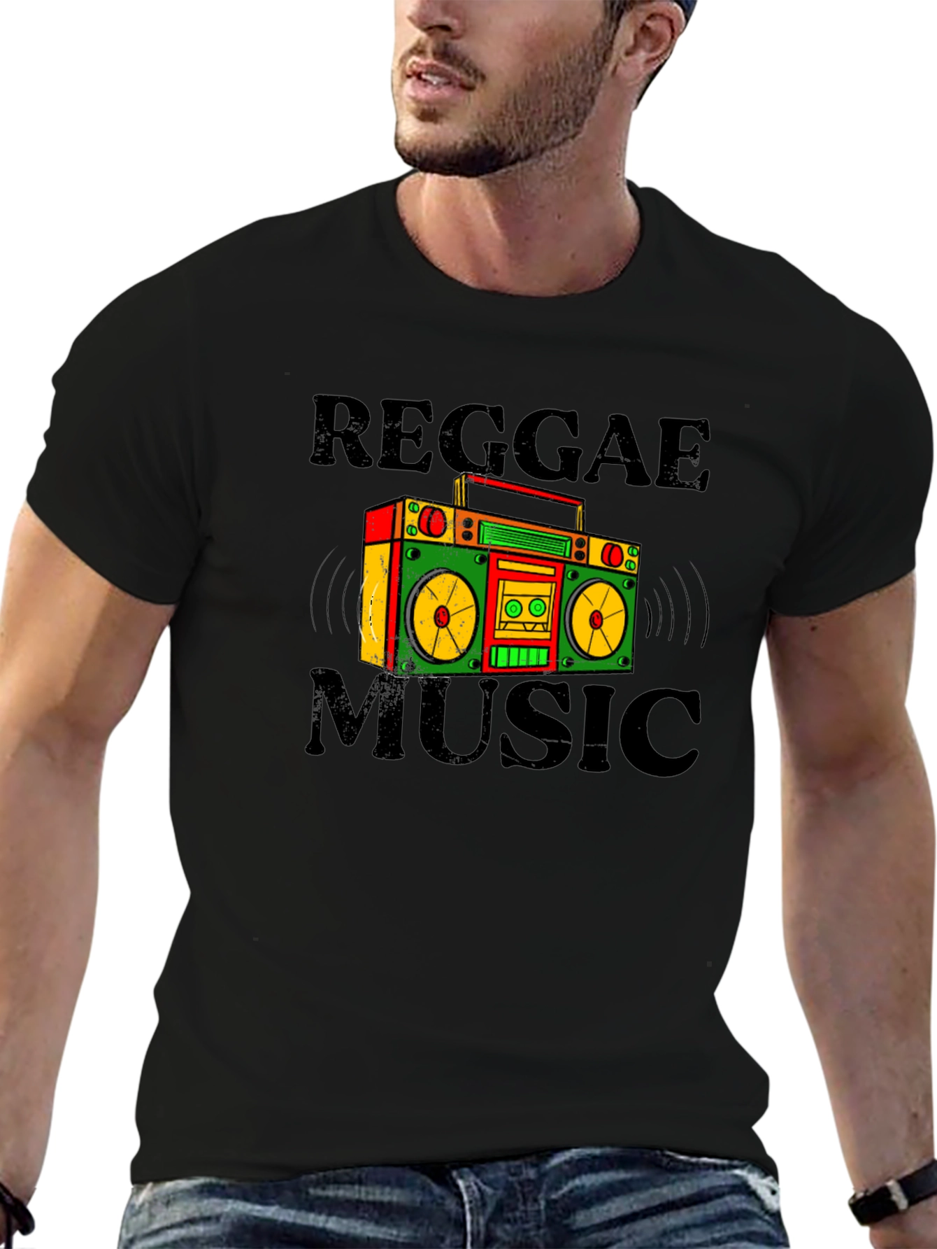 Reggae Music Boombox Graphic T-Shirt