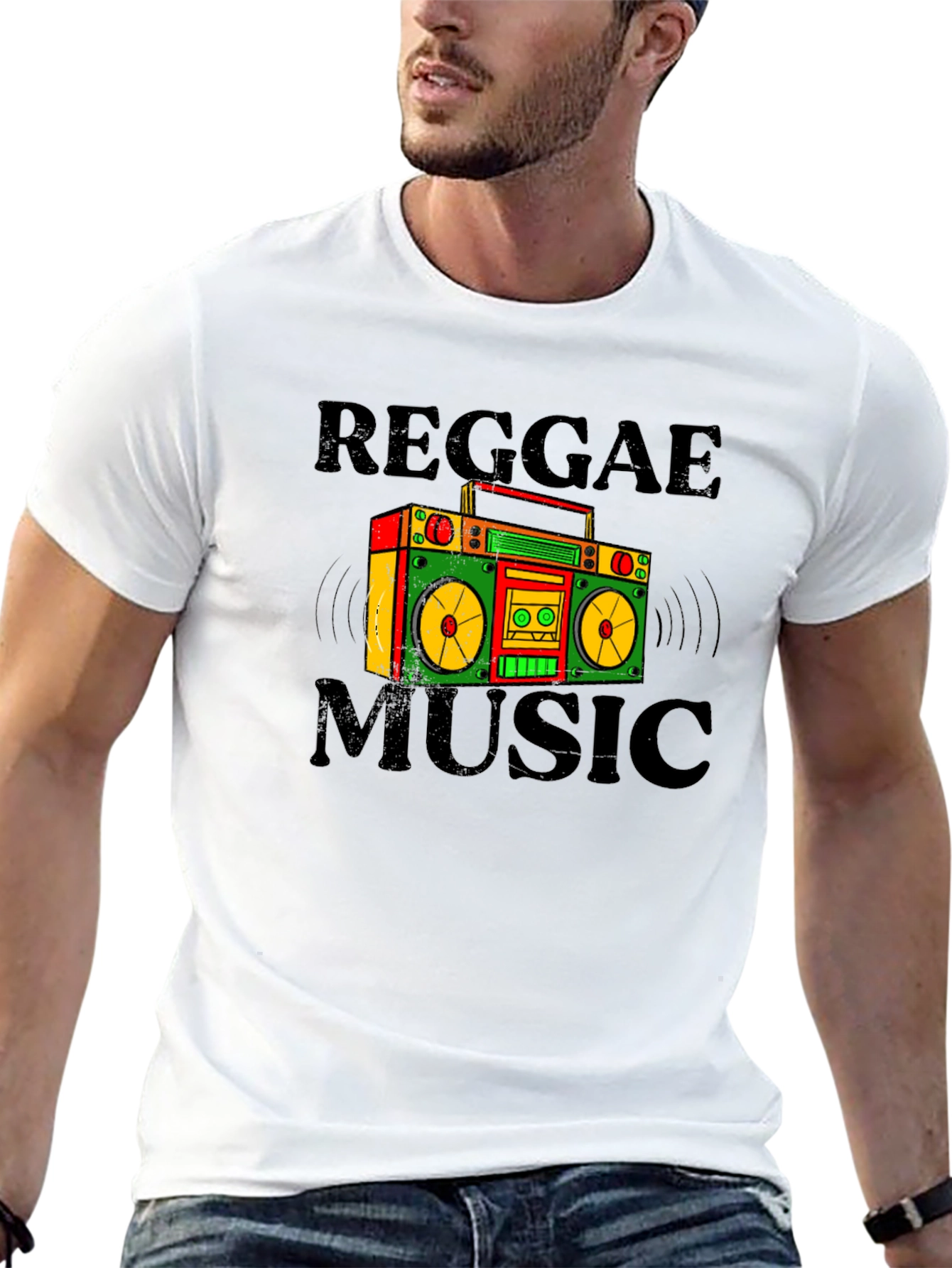 Reggae Music Boombox Graphic T-Shirt